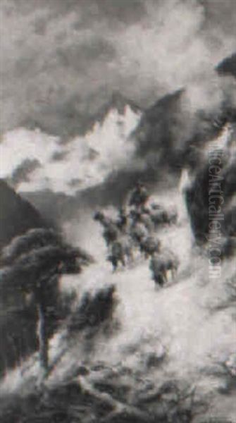 Schafhirte Und Herde Im Hochgebirge - view 1