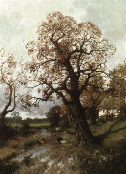Herbstlicher Baum Mit Federvieh - view 1