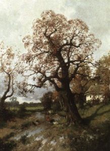 Herbstlicher Baum Mit Federvieh