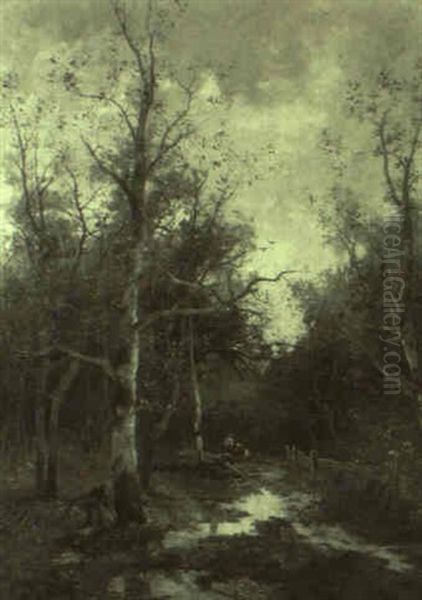 Holzf,ller Im Wald Von Fontainebleau - view 1