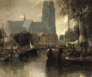 Hafenansicht Aus Dordrecht In Holland