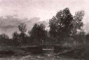 Bauerin Auf Einer Steinbrucke by Adolf Kaufmann