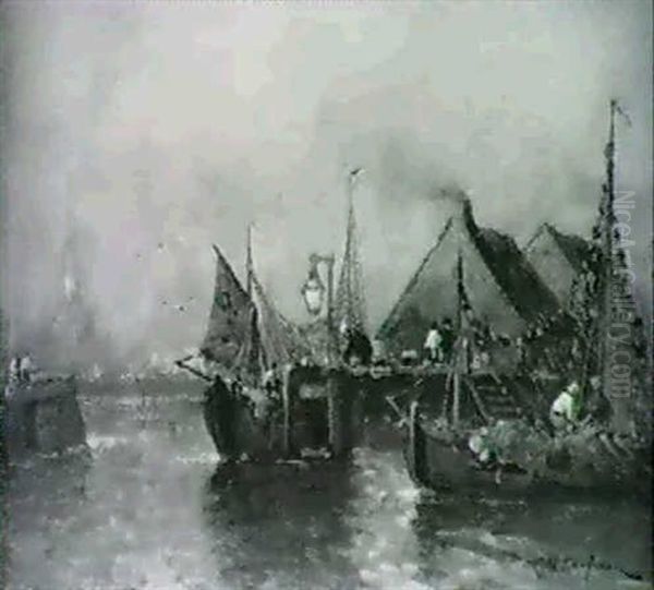 Hafenszene, Fischerboote Am Abend - view 1