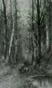 Birkenwald Im Herbst Mit Schafherde Im Vordergrund by Adolf Kaufmann
