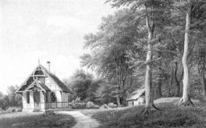 Sommerlandskab Med Hytte I Lysning by Asmus Kaufmann