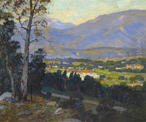 Late Afternoon, La Canada Valley From Flint Ridge Drive, Pasadena - view 1