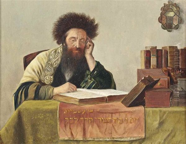 A Rabbi Reading The Talmud - view 1