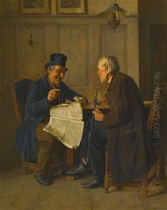 The Day's News by Isidor Kaufmann