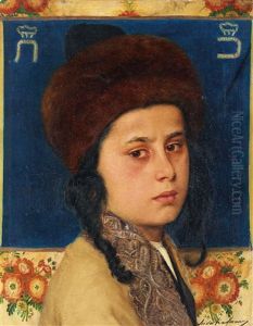 Portrait Eines Chassidischen Schulers by Isidor Kaufmann