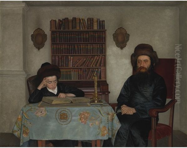 Rabbi With Young Student - view 1
