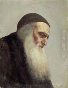 Bildnis Eines Weisbartigen Rabbiners by Isidor Kaufmann
