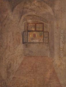 Fenetre Ouverte Sur Un Interieur De Synagogue by Isidor Kaufmann
