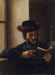 Student Bei Einem Offenen Fenster by Isidor Kaufmann