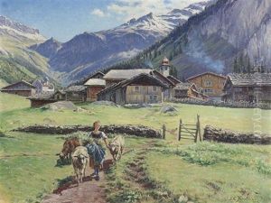Blick Auf Das Sommerliche Unterschachen