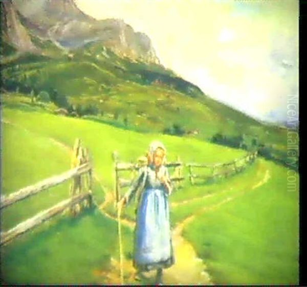Schachentaler Windgelle Mit Heimkehrendem Bauernmadchen - view 1