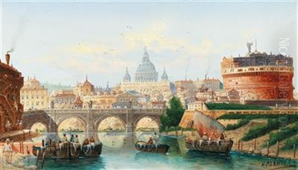 Rome, View Of Castel Sant"angelo And The Vatican - view 1