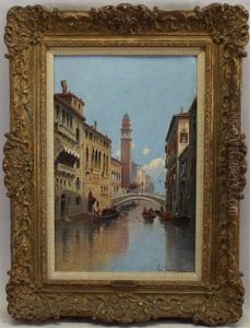 Painting Of A Venecian Canal Scene by Karl Kaufmann