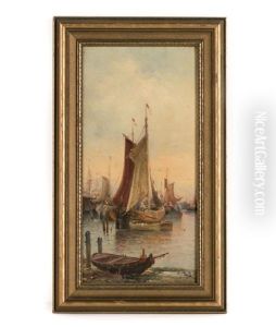 Dutch Fishing Boats At Dock by Karl Kaufmann