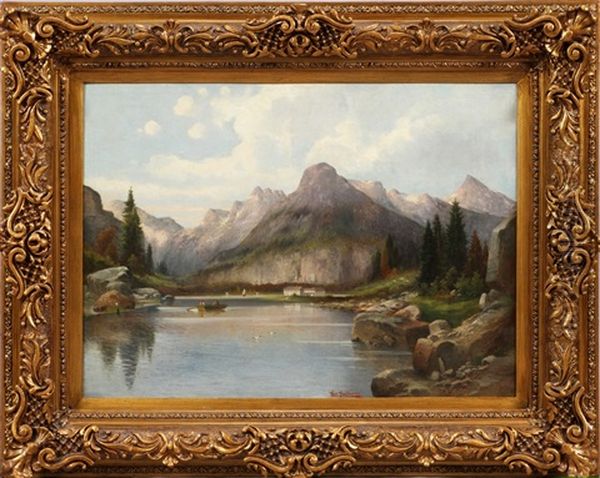 Lake Landscape With Mountains - view 1