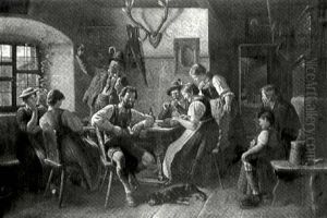 The Zither Player In The Tyrolian Alps by Max Kaufmann