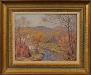 River Running Through A Landscape by William Jurian Kaula