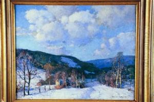 Temple Hills In Winter, New Hampshire by William Jurian Kaula