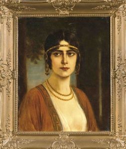 Brustbildnis Einer Jungen Dame Mit Jugendstil-haarschmuck
