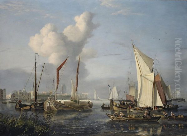 A View Of The Port At Dordrecht - view 1