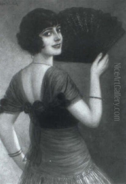Dame Mit F,cher - view 1