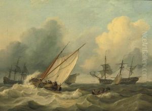 Shipping Off The Coast Of Franeker by Nicolaas Bauer