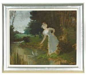 Dame Am Weiher