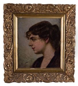 Portrait Einer Dame Im Seitenprofil