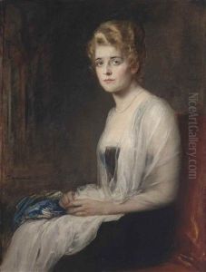 Portrait Of A Lady With A Shawl by Friedrich August von Kaulbach