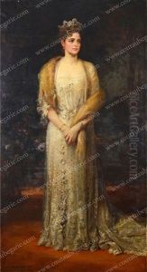 Portrait En Pied De L'imperatrice Alexandra Feodorovna De Russie
