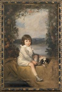 Untitled (portrait Of A Young Boy And His Dog) by Friedrich August von Kaulbach