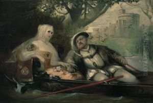 Konig Heinrich Viii. Und Katharina Von Aragon In Einem Prachtvollen Kahn by Friedrich August von Kaulbach