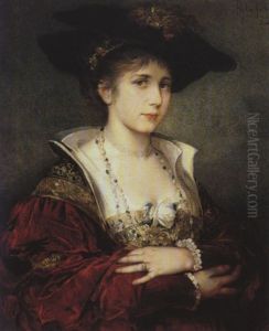 Bildnis Einer Eleganten Dame by Friedrich August von Kaulbach
