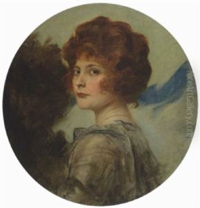 Junge Dame Mit Rotem Lockenschopf by Friedrich August von Kaulbach