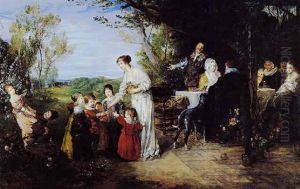 Picnic In The Garden by Friedrich August von Kaulbach