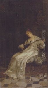 Die Lautenspielerin by Friedrich August von Kaulbach