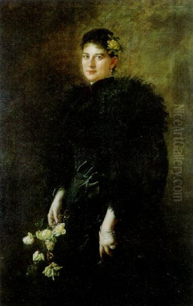 Bildnis Einer Dame Mit Pelzstola Und Rosenstraus - view 1