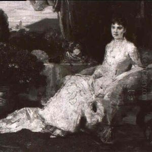 Elisabeth Freifrau Von Cramer-klett Auf Einem Sessel Vor Tisch Sitzend Elisabeth Freifrau Von Cramer-klett Auf Einem Sessel Vor Tisch Sitzend