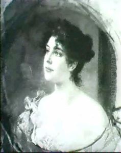 Portrait Of A Young Lady by Friedrich August von Kaulbach