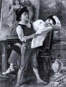 Im Kunstleratelier by Friedrich August von Kaulbach