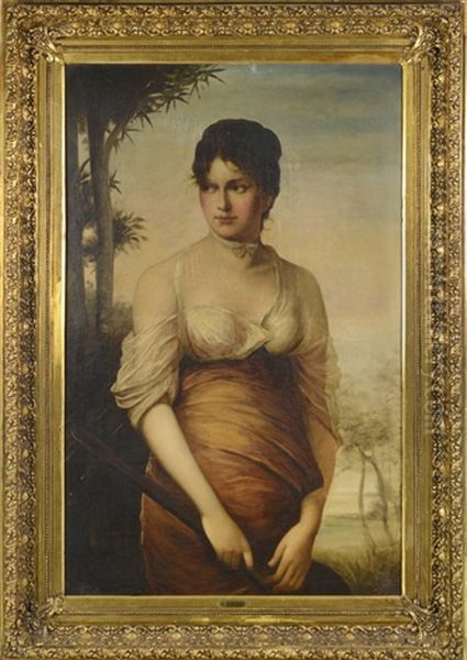 Portrait Of A Girl With Mandola - view 1