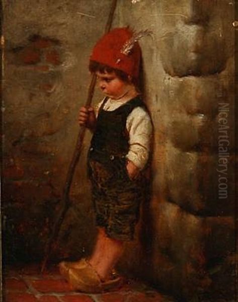 A Sulky German Shepherd Boy In A Stone Corner - view 1