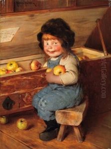Der Kleine Apfeldieb by Hermann Kaulbach