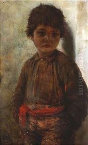 Bildnis Eines Jungen In Brauner Kleidung Mit Roter Bauchbinde