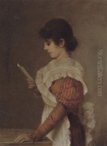 Brief Lesendes Madchen by Hermann Kaulbach