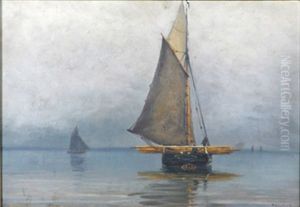 Segelfartyg Pa Stilla Hav by Haakon Jensen Kaulum